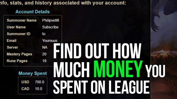 How much money have i spent on league